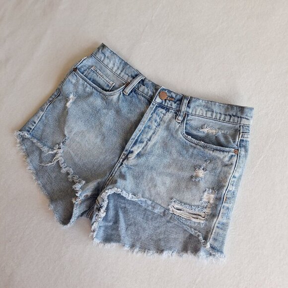 💙 BlankNYC Cut Off Denim Jeans Shorts Size 28/29 Western Country Coastal Cowgir - Picture 4 of 8
